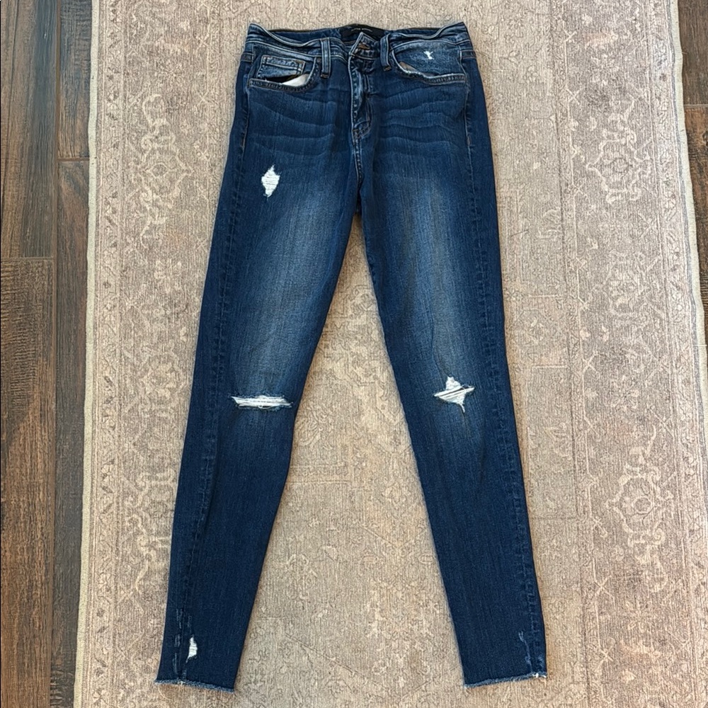 Flying Monkey Blue Skinny Jeans with Distressed Details
